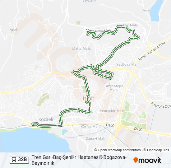 32B Bus Line Map