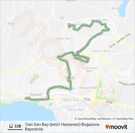 32B Bus Line Map