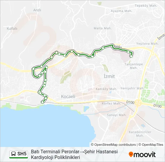 SH5 Bus Line Map