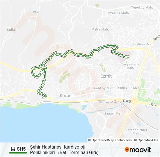 SH5 Bus Line Map