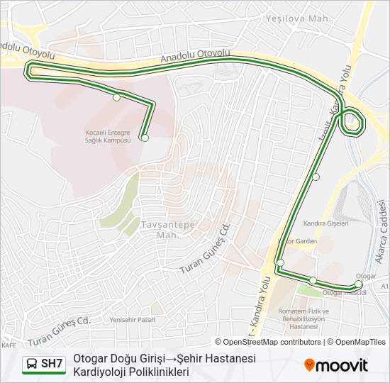 SH7 Bus Line Map