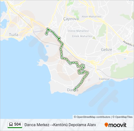 504 Bus Line Map