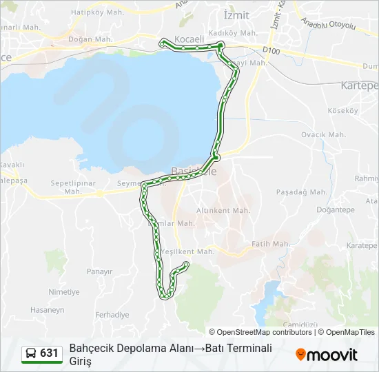 631 Bus Line Map