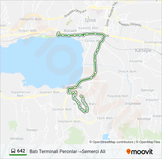 642 Bus Line Map