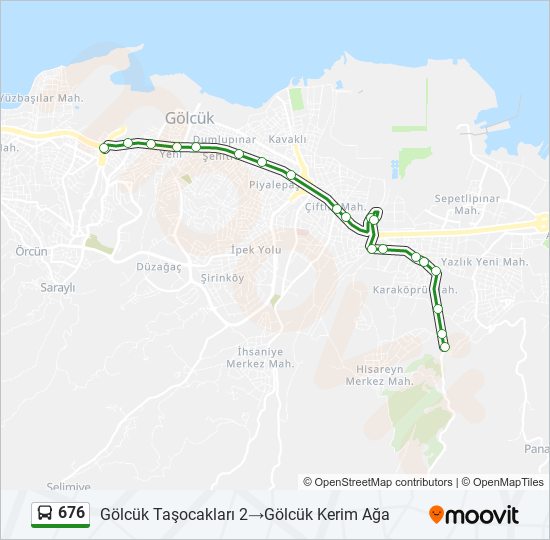 676 otobüs Hattı Haritası