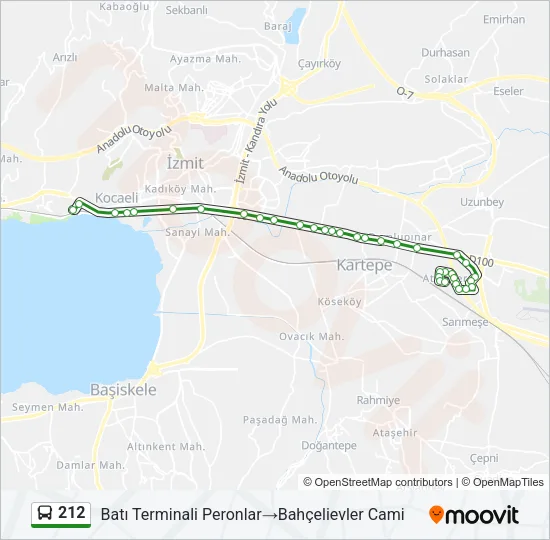 212 Bus Line Map