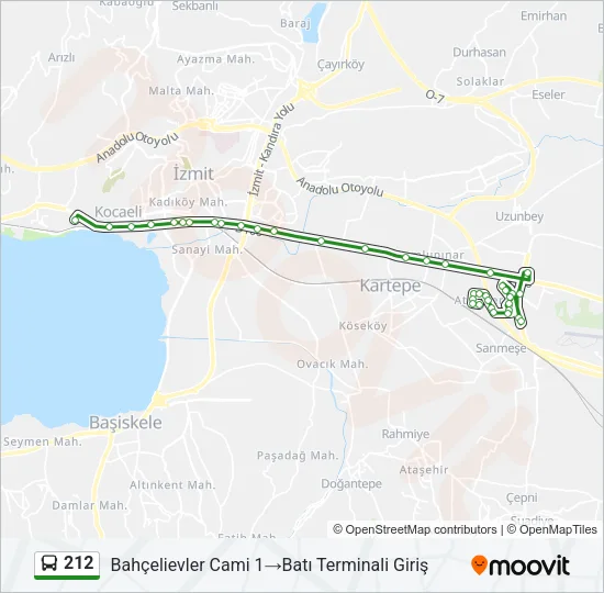 212 Bus Line Map
