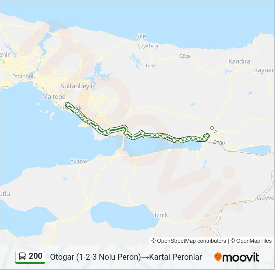 200 Bus Line Map