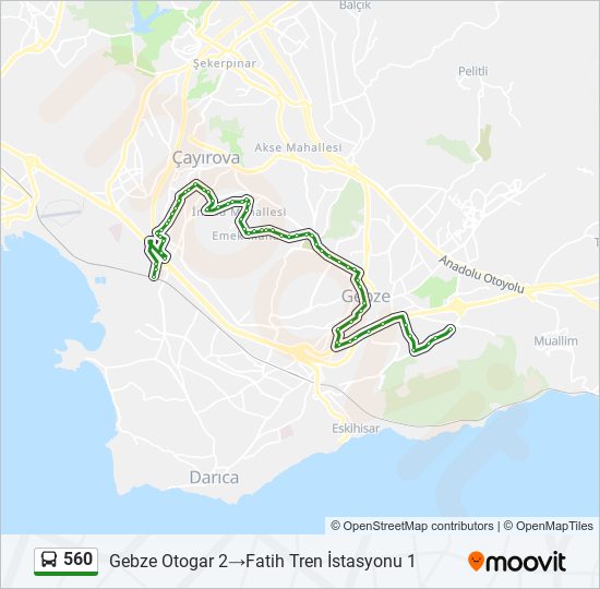 560 bus Line Map