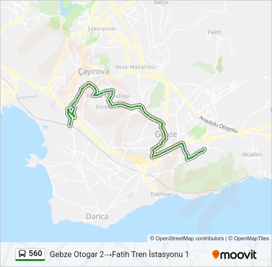 560 Bus Line Map