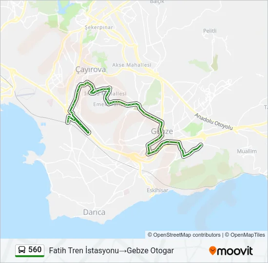 560 Bus Line Map