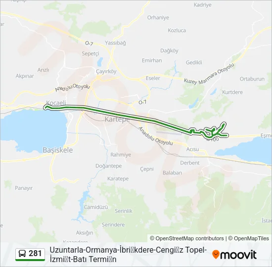 281 Bus Line Map