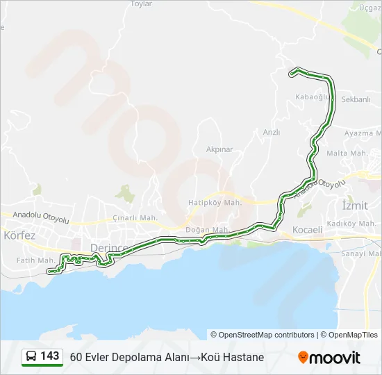 143 Bus Line Map