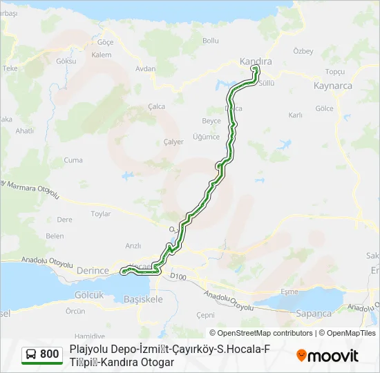 800 Bus Line Map