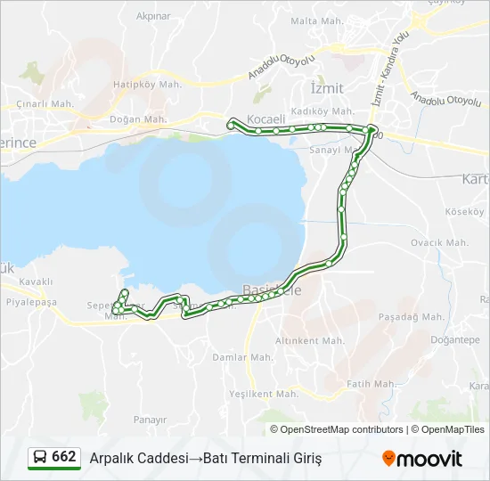 662 Bus Line Map