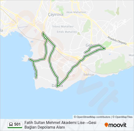 501 Bus Line Map