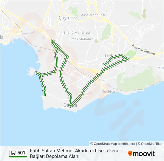 501 Bus Line Map