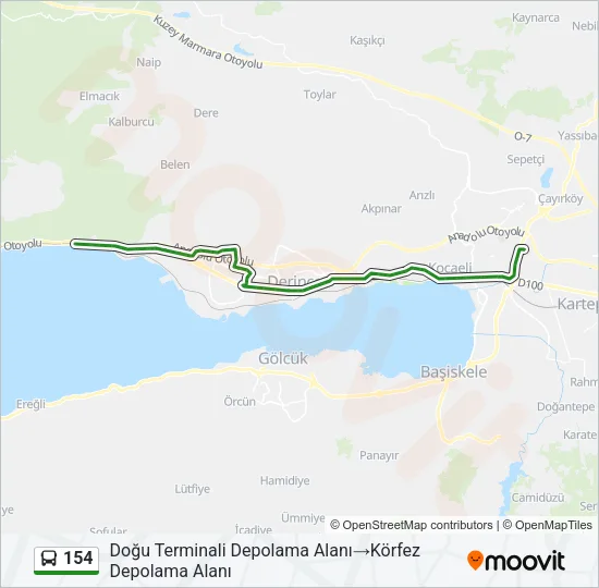 154 Bus Line Map