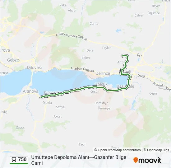 750 Bus Line Map
