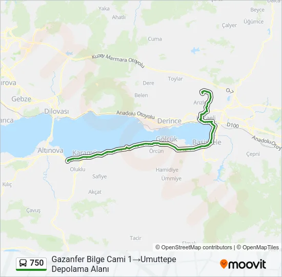 750 Bus Line Map