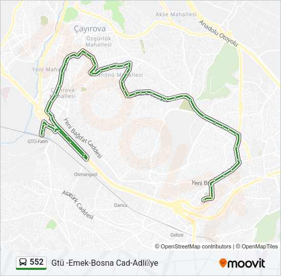 552 Bus Line Map