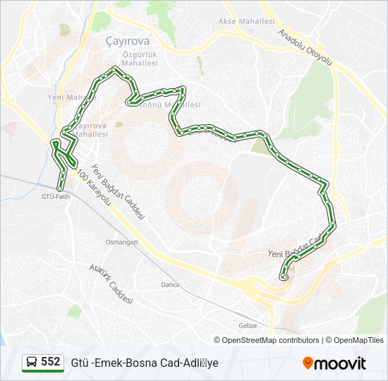 552 Bus Line Map