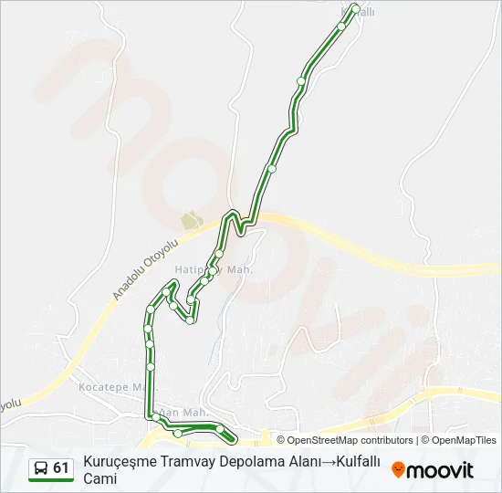 61 Bus Line Map