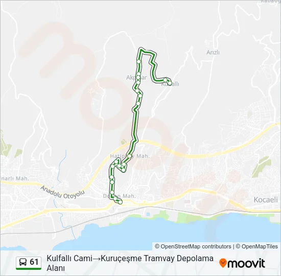 61 Bus Line Map