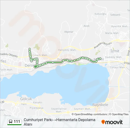 111 Bus Line Map