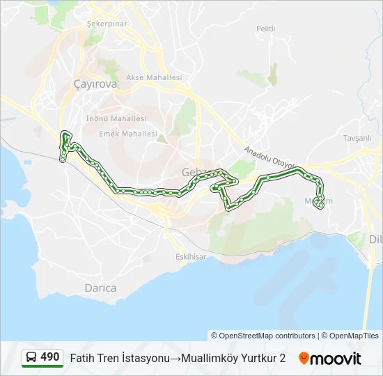 490 Bus Line Map