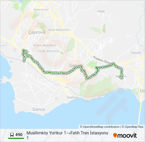 490 Bus Line Map