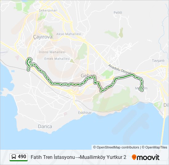 490 bus Line Map