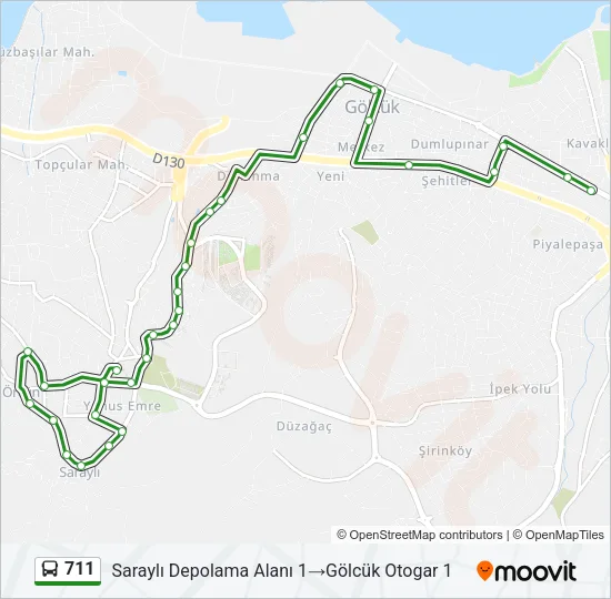 711 Bus Line Map