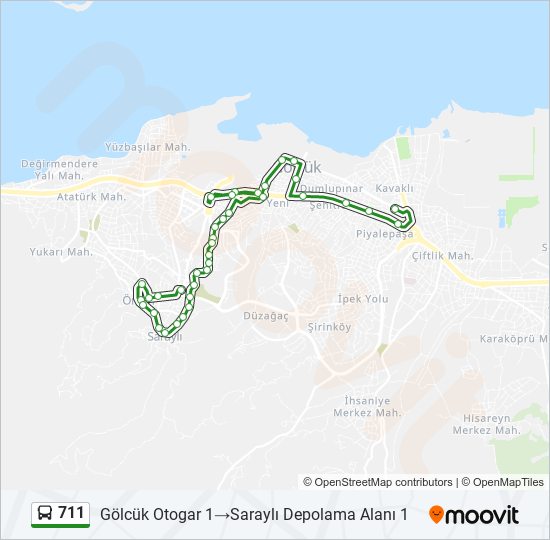 711 bus Line Map