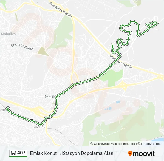 407 Bus Line Map