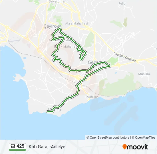 425 Bus Line Map