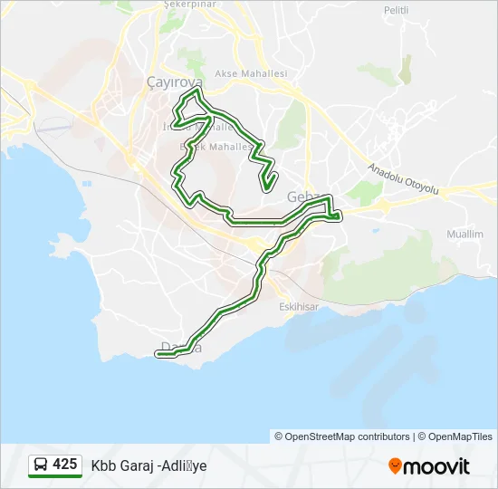 425 Bus Line Map