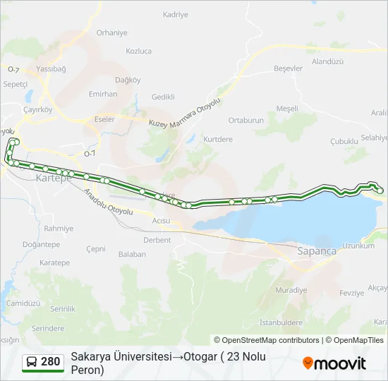 280 Bus Line Map