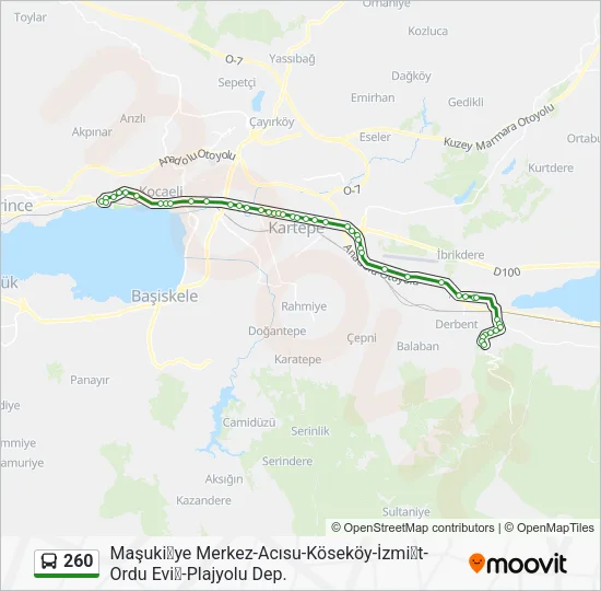260 Bus Line Map