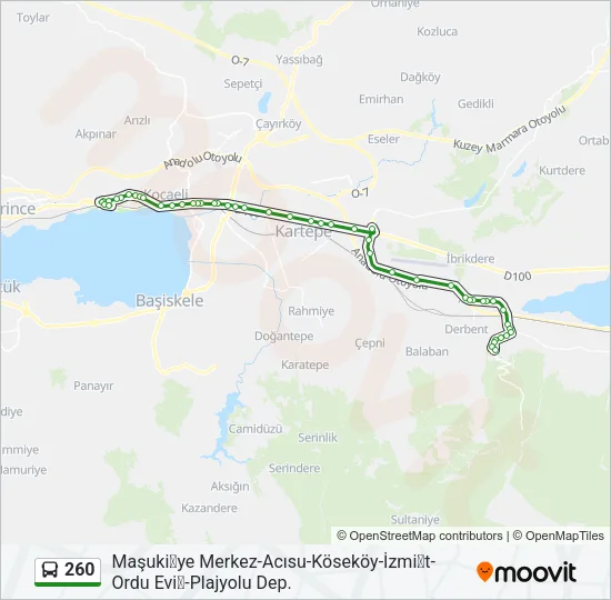 260 Bus Line Map