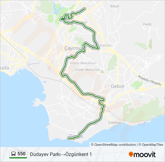 550 bus Line Map