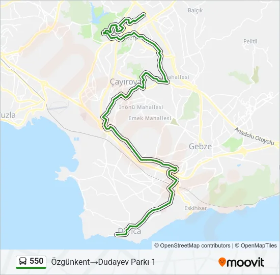 550 Bus Line Map