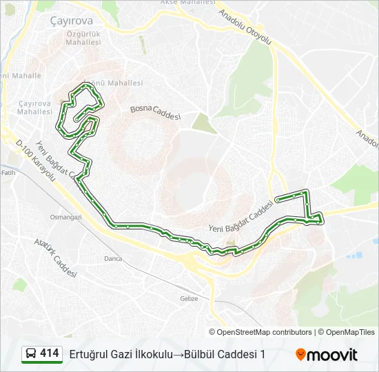 414 Bus Line Map