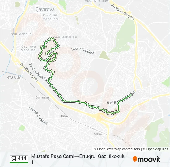 414 Bus Line Map