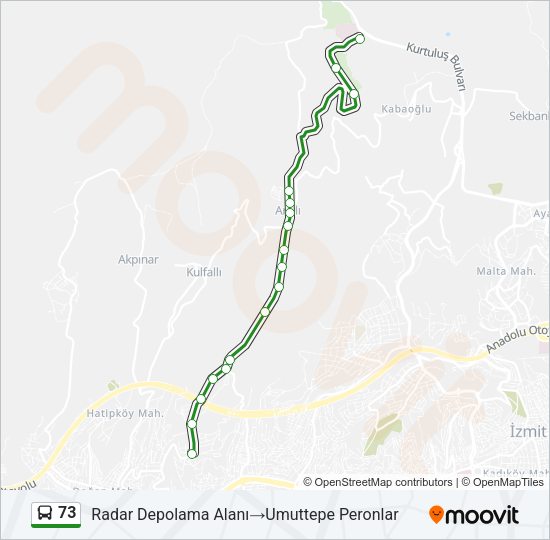 73 Bus Line Map