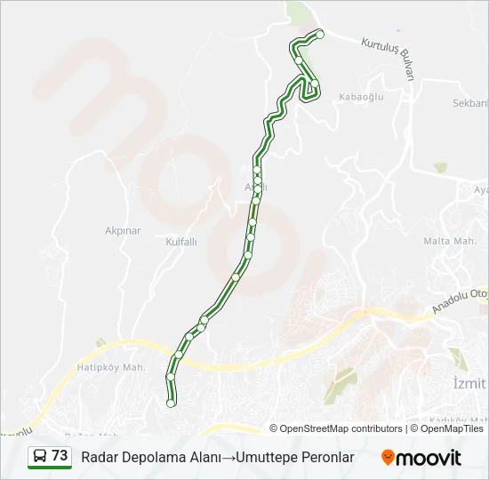 73 Bus Line Map
