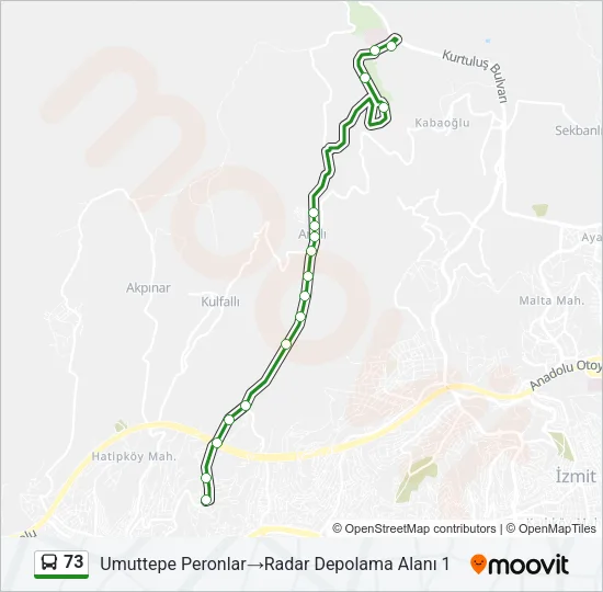 73 Bus Line Map