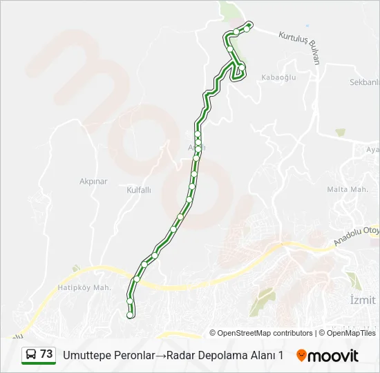 73 Bus Line Map