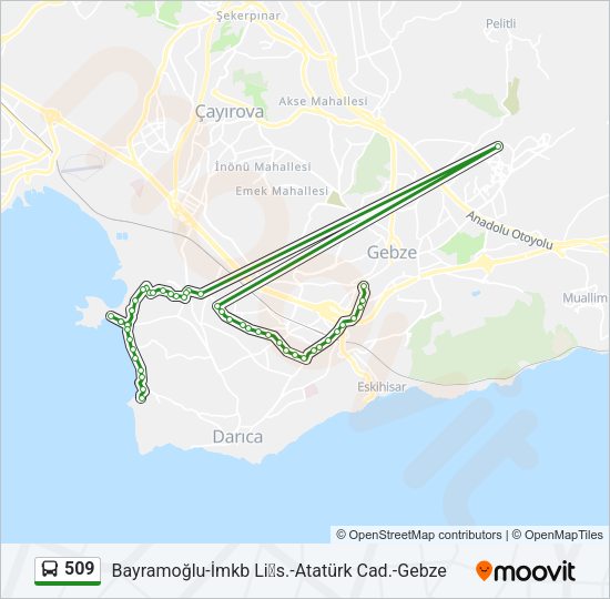 509 Bus Line Map