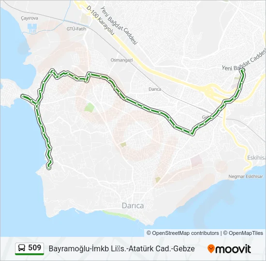 509 Bus Line Map